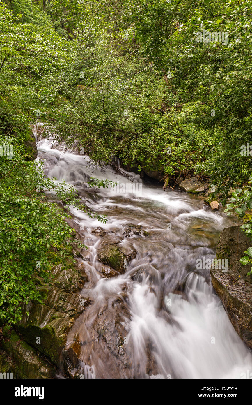 Kalmbach creek, un affluente del fiume Passirio vicino a Saint Martin, la Val Passiria, Alto Adige Foto Stock