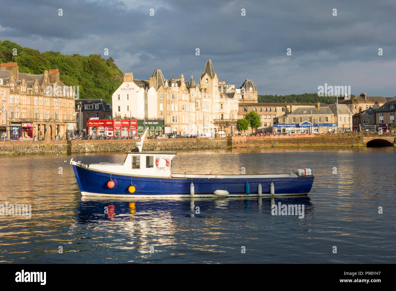 Sera d'estate Oban, costa ovest della Scozia, Regno Unito Foto Stock