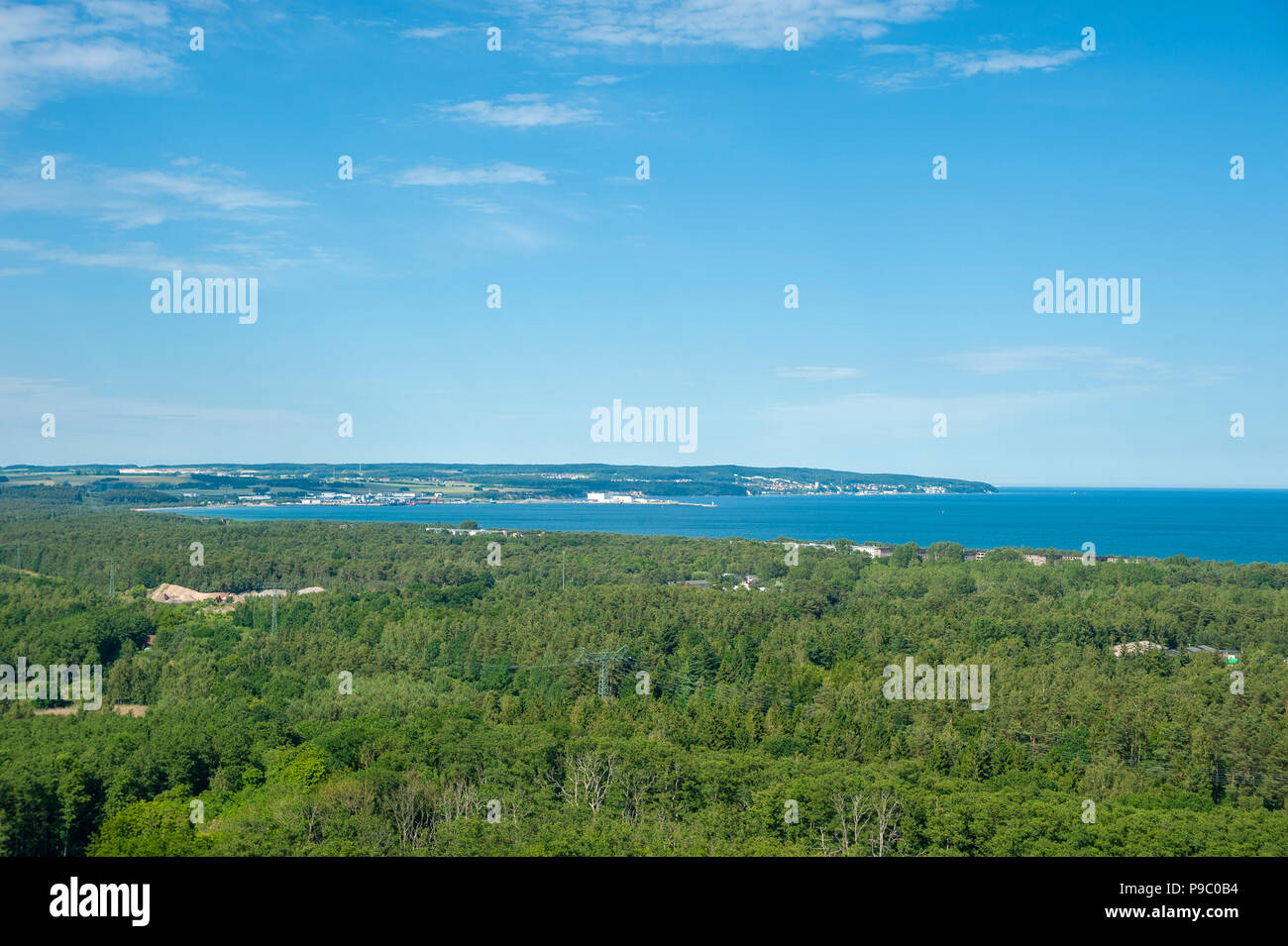 Vista dal il Tree Top Walk vicino a prora, Rügen, Meclenburgo-Pomerania Occidentale, Deutschland, Europa Foto Stock