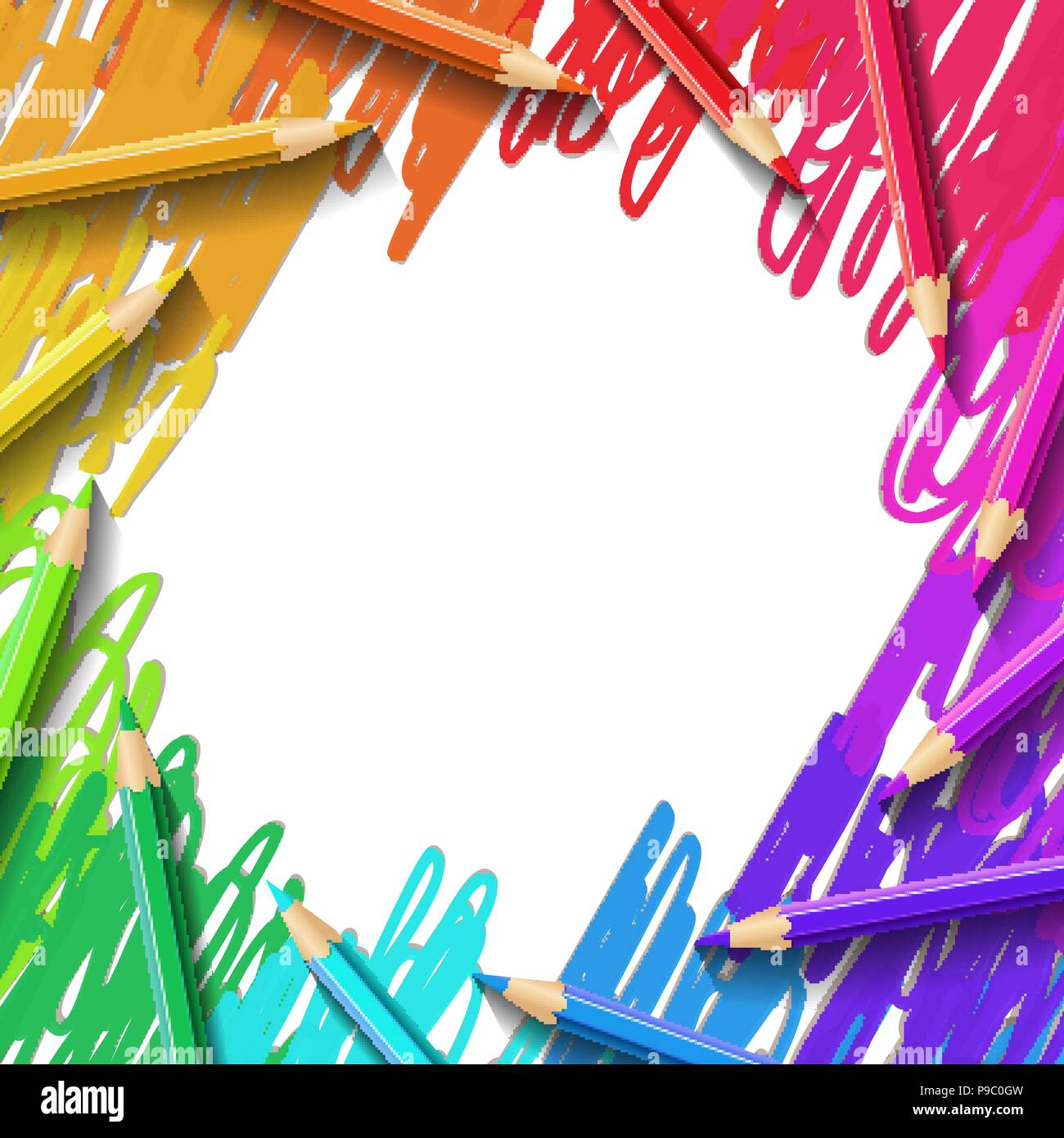 Matite colorate scuola di disegno sfondo texture rainbow Immagine e  Vettoriale - Alamy
