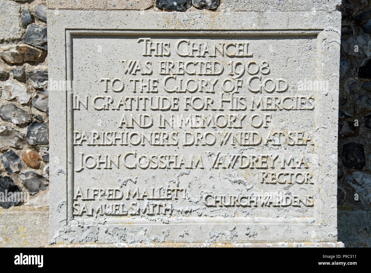 Il coro di pietra, St Edmunds Chiesa, Kessingland, Suffolk, Regno Unito Foto Stock