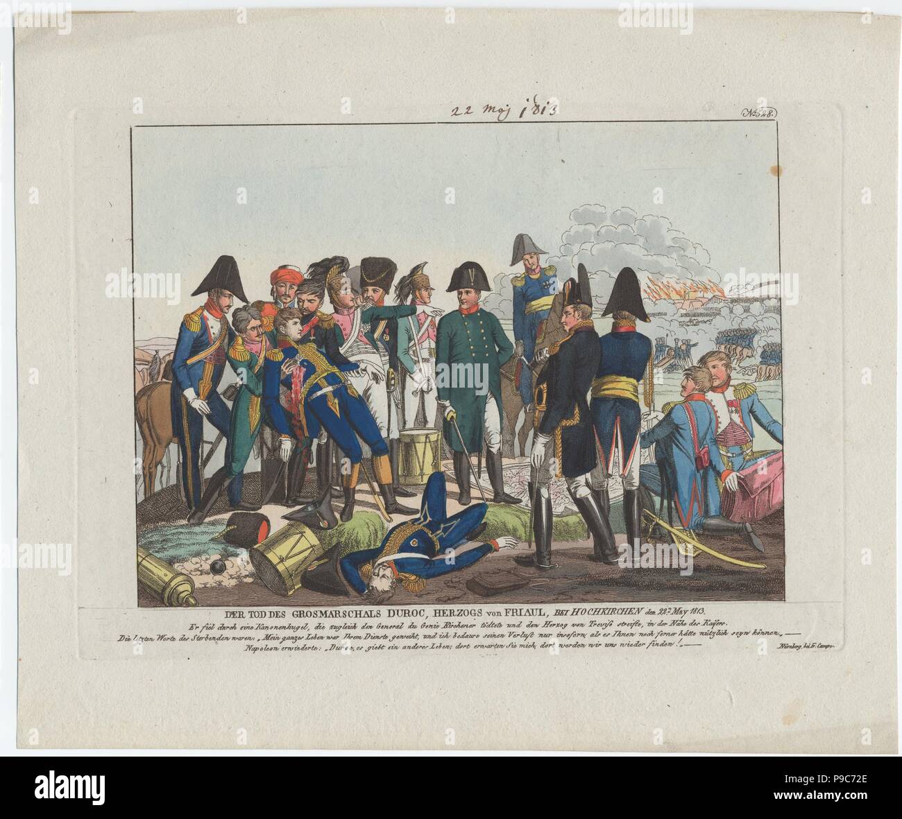 La morte del maresciallo Duroc a Hochkirchen il 22 maggio 1813. Museo: Collezione privata. Foto Stock