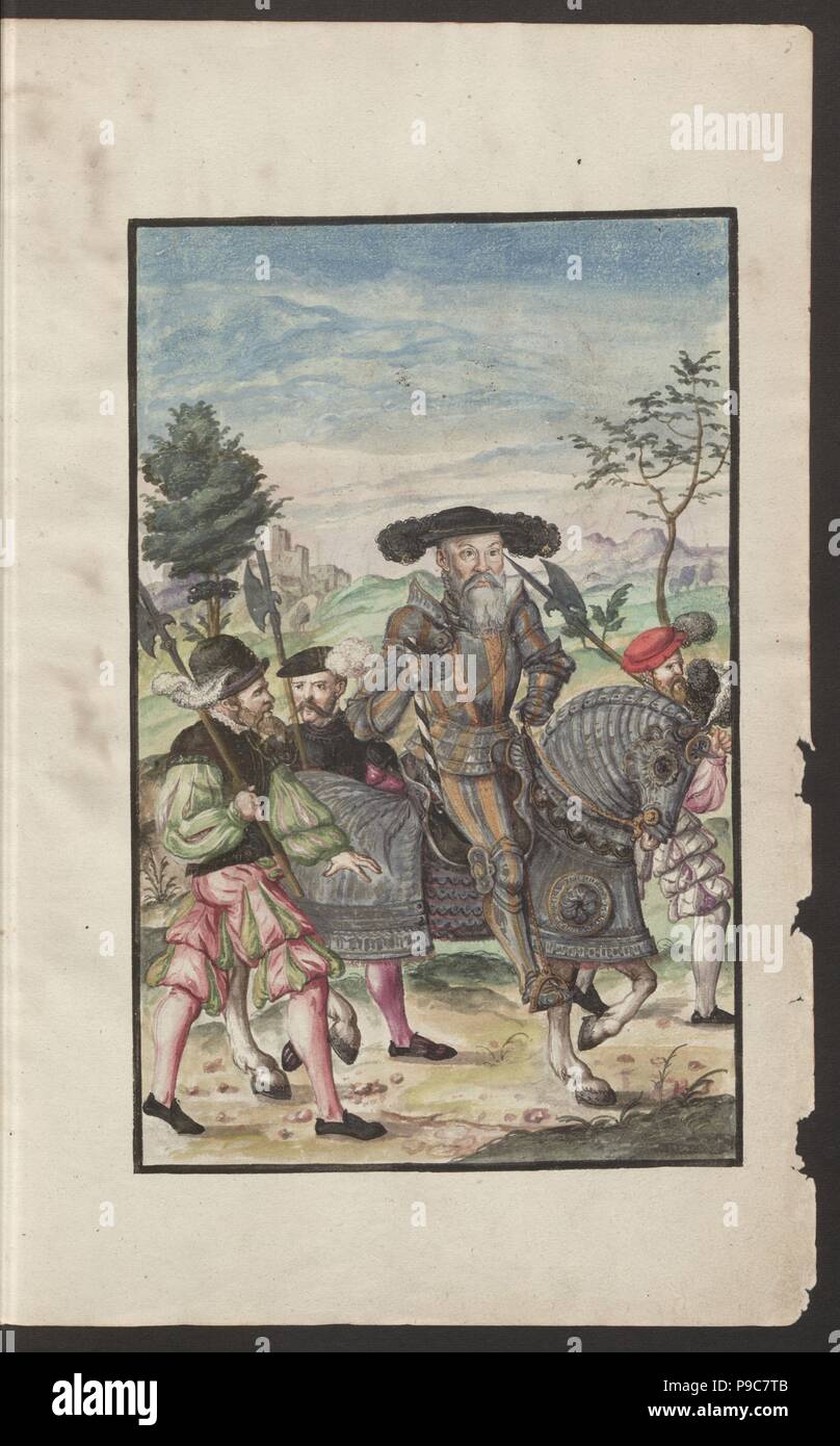 Ritratto di margravio di Abrecht Brandenburg-Ansbach, duca di Prussia (Da: Kriegsordnung). Museo: Staatsbibliothek zu Berlin. Foto Stock