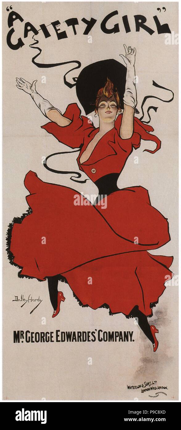 Poster per la commedia musicale un allegria ragazza da Sidney Jones. Museo: Collezione privata. Foto Stock