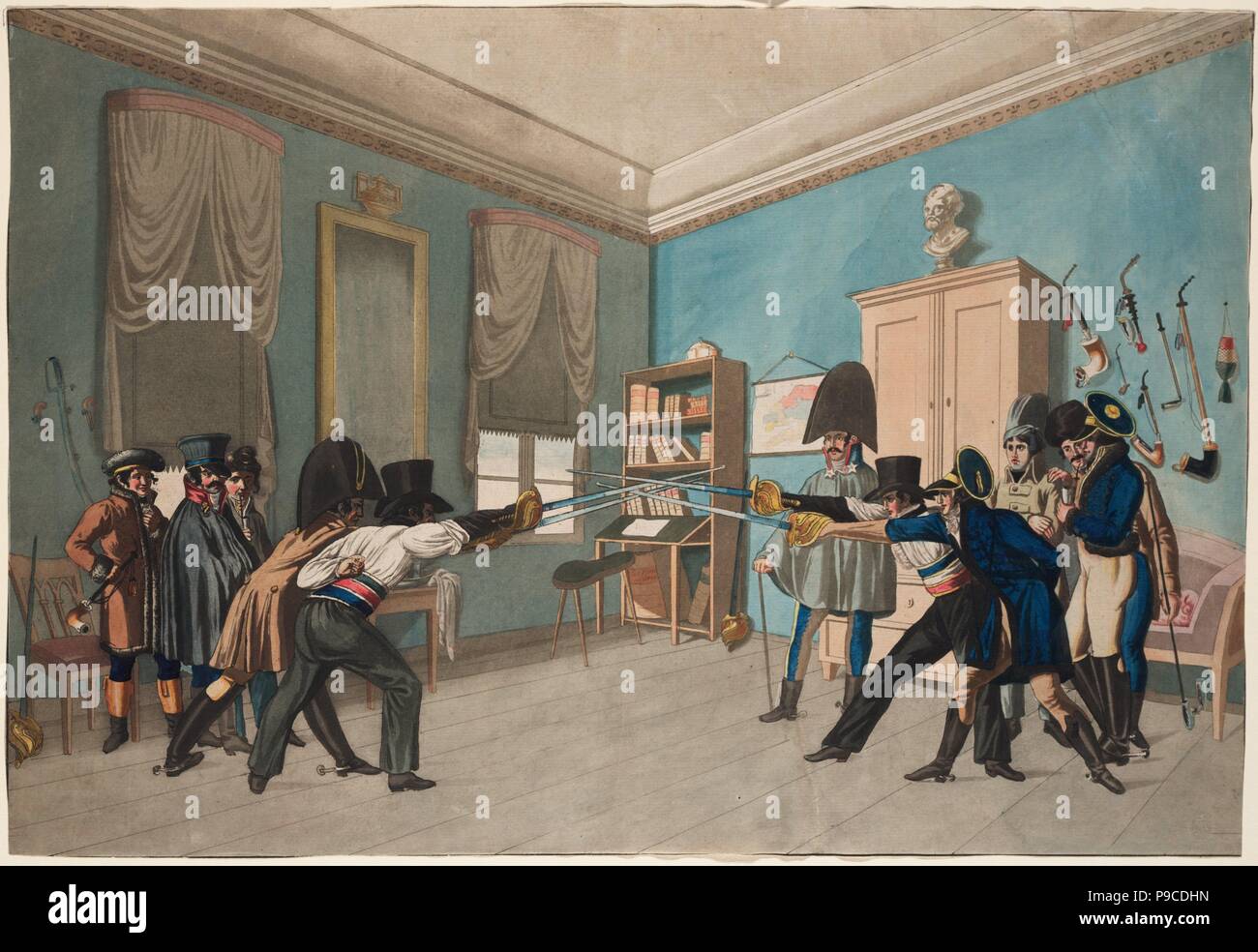 Mensur scherma. Museo: Collezione privata. Foto Stock