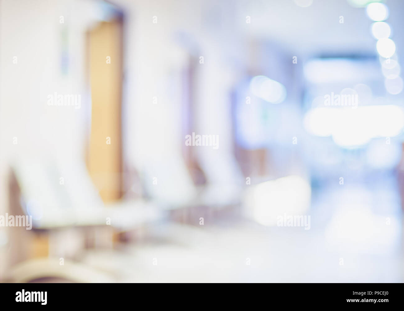 Blur sullo sfondo di paziente attesa per vedere medico all'ospedale ,abstract background. Foto Stock