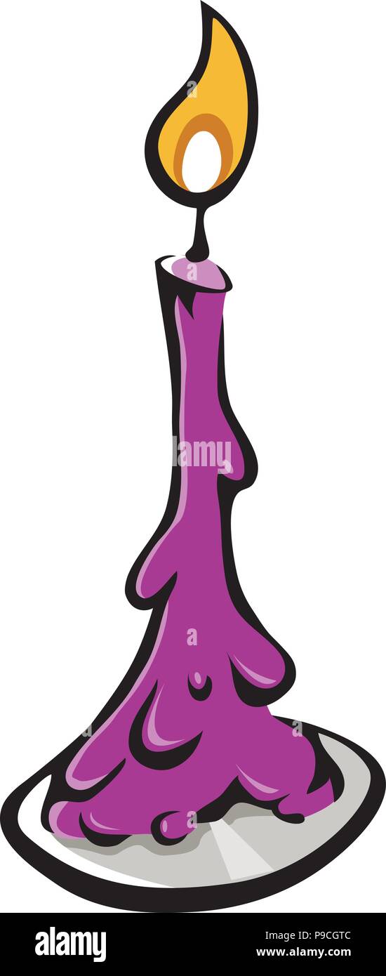 Fumetto illustrazione vettoriale di una candela di cera la masterizzazione Illustrazione Vettoriale