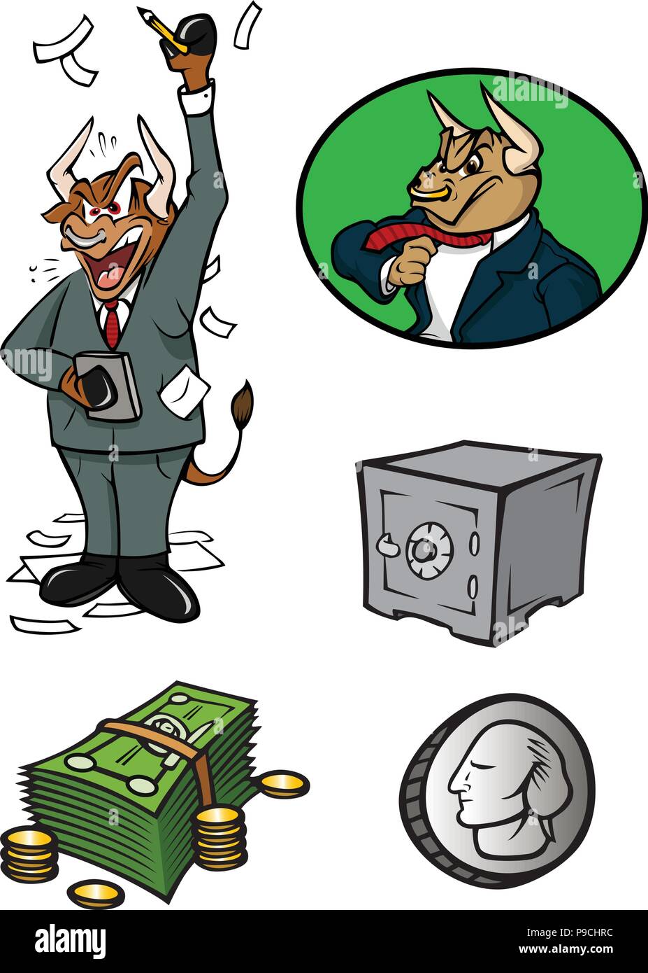 Fumetto illustrazione vettoriale di una raccolta delle finanze Illustrazione Vettoriale