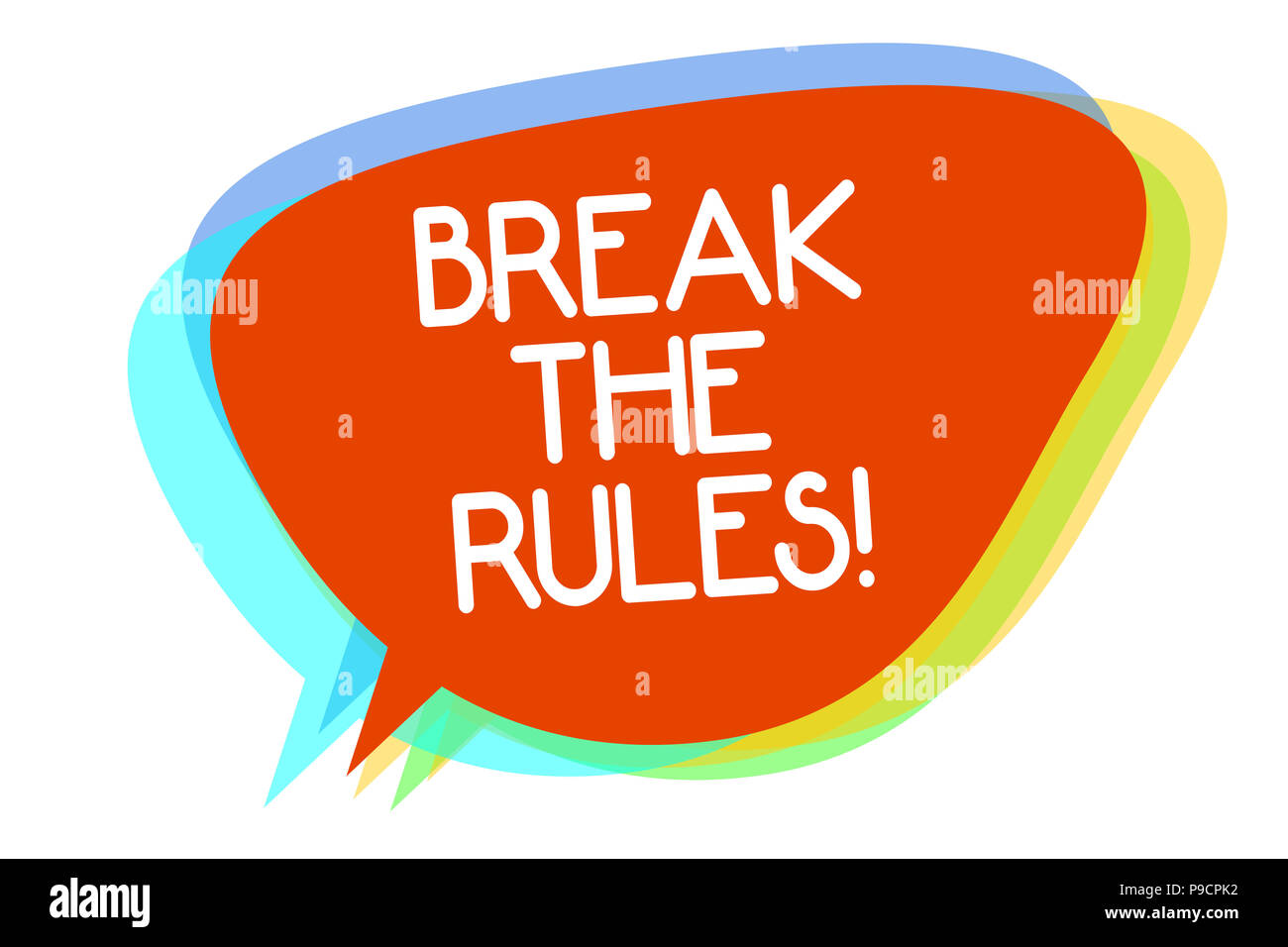 Conceptual la scrittura a mano che mostra rompere le regole. Business photo vetrina per apportare modifiche fare tutto ciò che è ribellione diversa riforma del testo multilinea layer Foto Stock