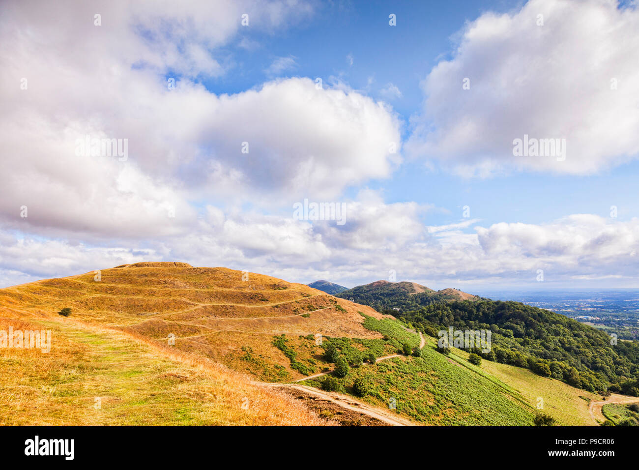 Herfordshire faro o British Camp, Malvern Hills, Herefordshire e Worcestershire, Inghilterra Foto Stock