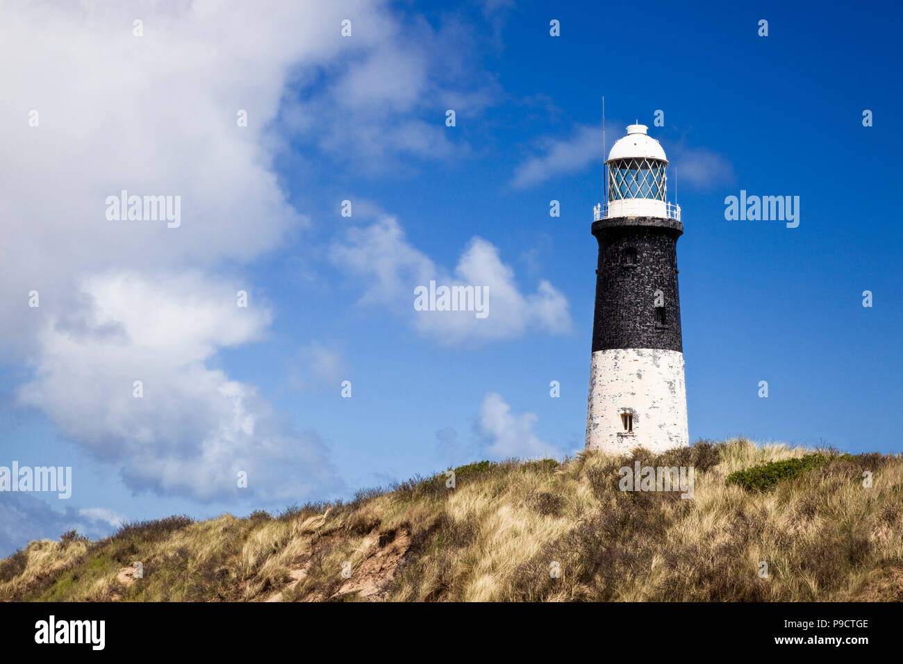 Spurn Point Lighthouse, East Yorkshire, Inghilterra, Regno Unito, Europa Foto Stock