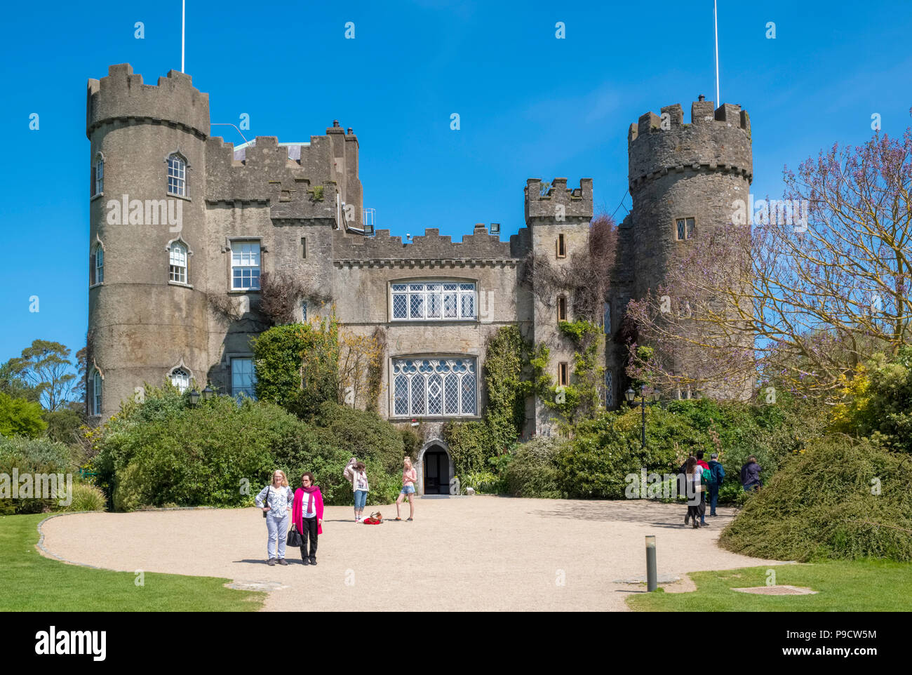 Il Castello di Malahide, nei pressi di Dublino, Irlanda, Europa Foto Stock