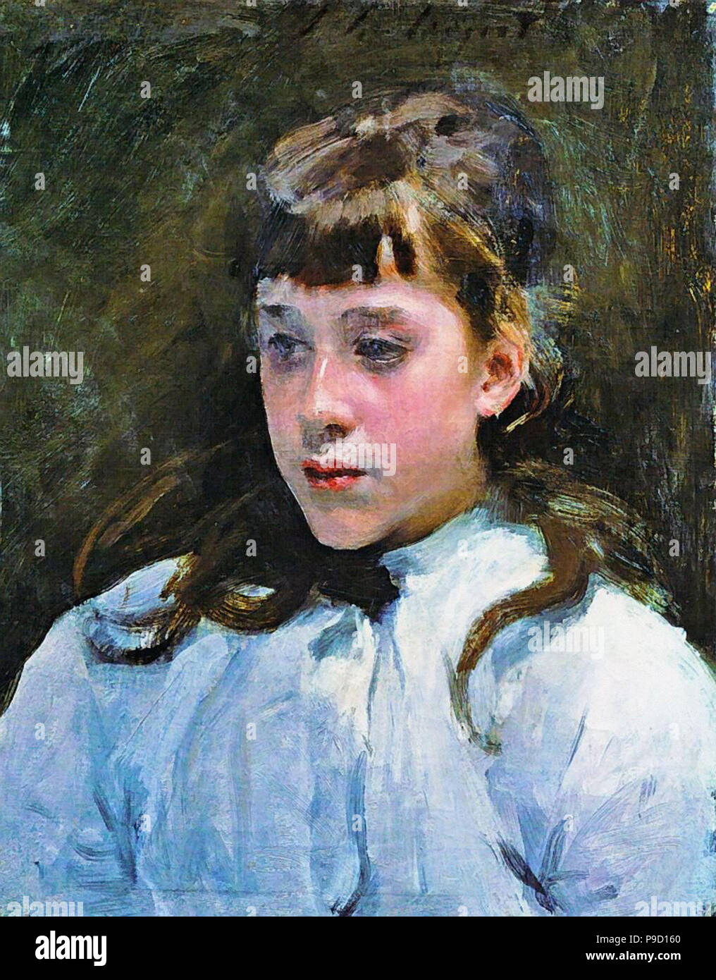 Sargent John Singer - una giovane ragazza che indossa un bianco mussola camicetta Foto Stock