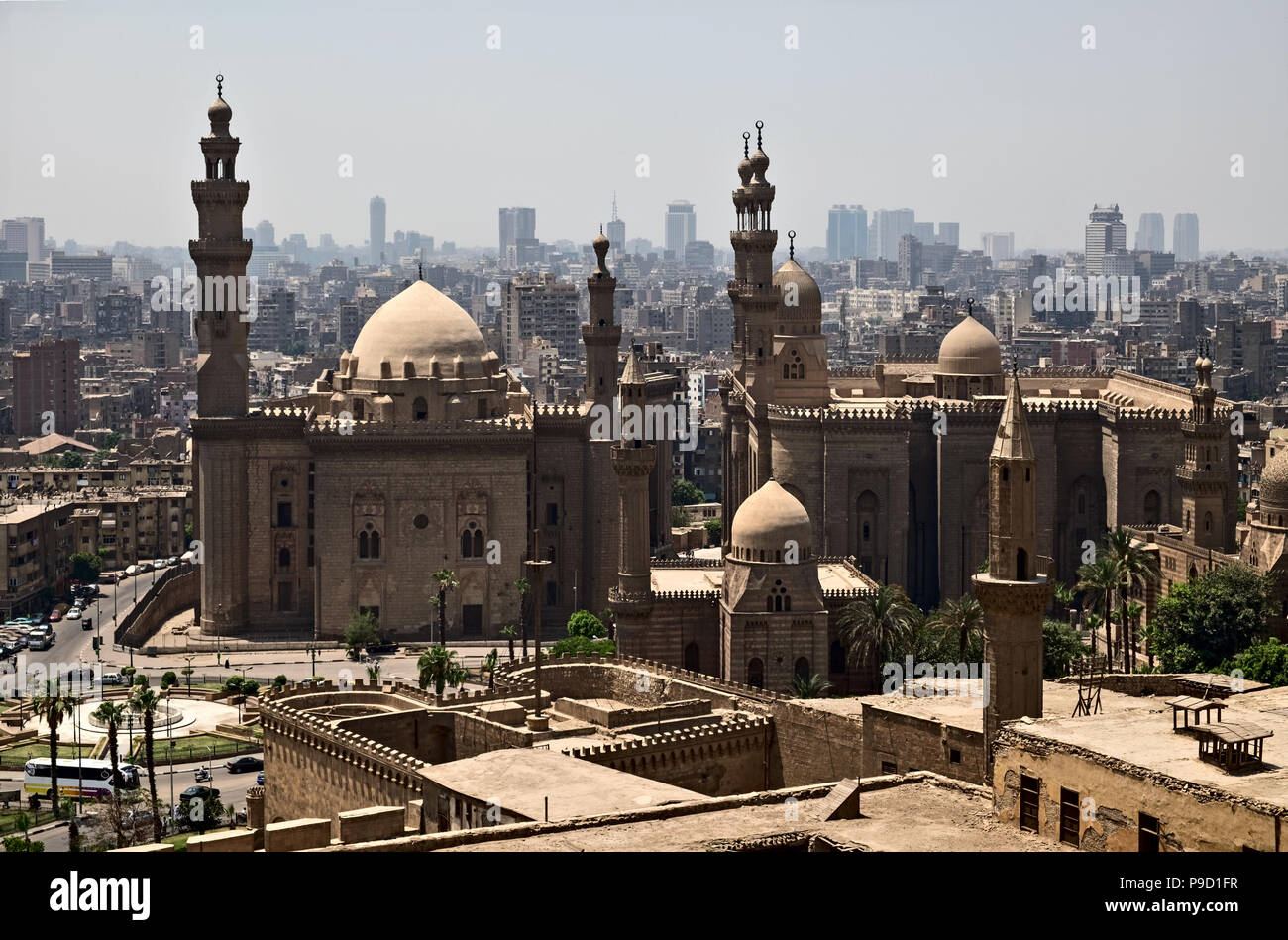 Mosque-Madrassa del sultano Hassan e Moschea Al-Rifai del Cairo in Egitto Foto Stock