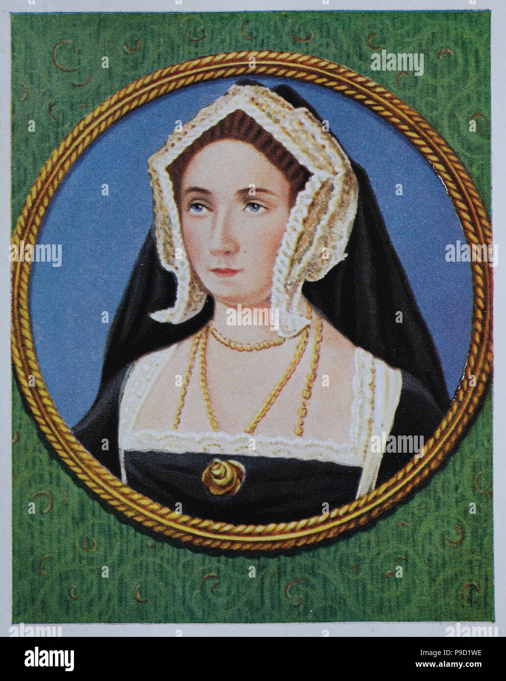 Jane Seymour, 1508 â€" 24 ottobre 1537, è stata la regina d'Inghilterra dal 1536 al 1537 come la terza moglie di Re Enrico VIII, digitale migliorata la riproduzione di un originale stampa da l'anno 1900 Foto Stock
