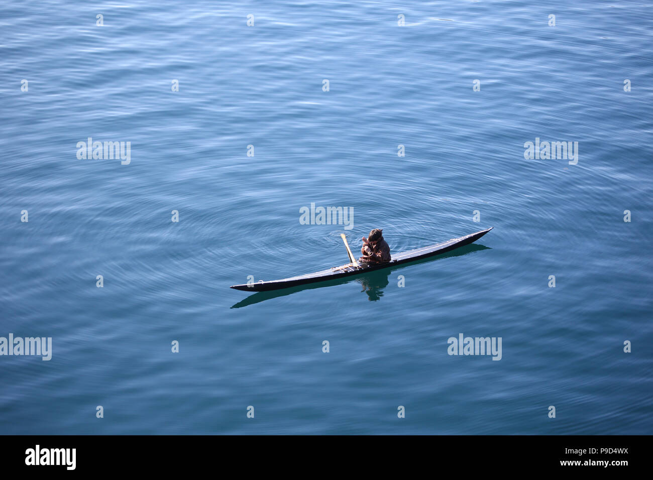 Groenlandese kayak tradizionale Foto Stock