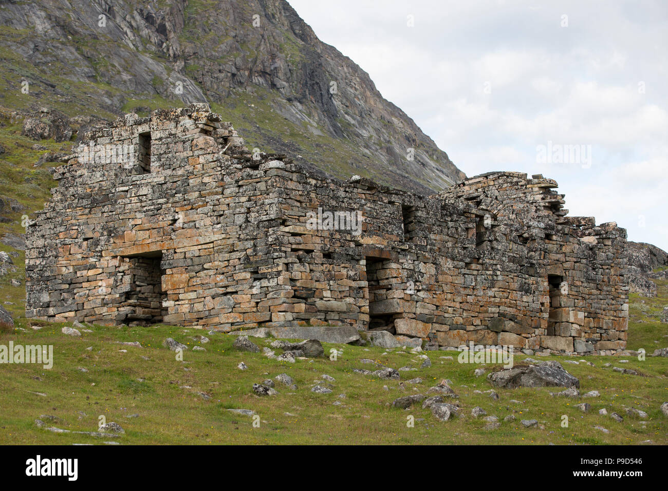 Chiesa di Hvalsey (groenlandese Norse rovine), Groenlandia meridionale vicino a Qaqortoq Foto Stock