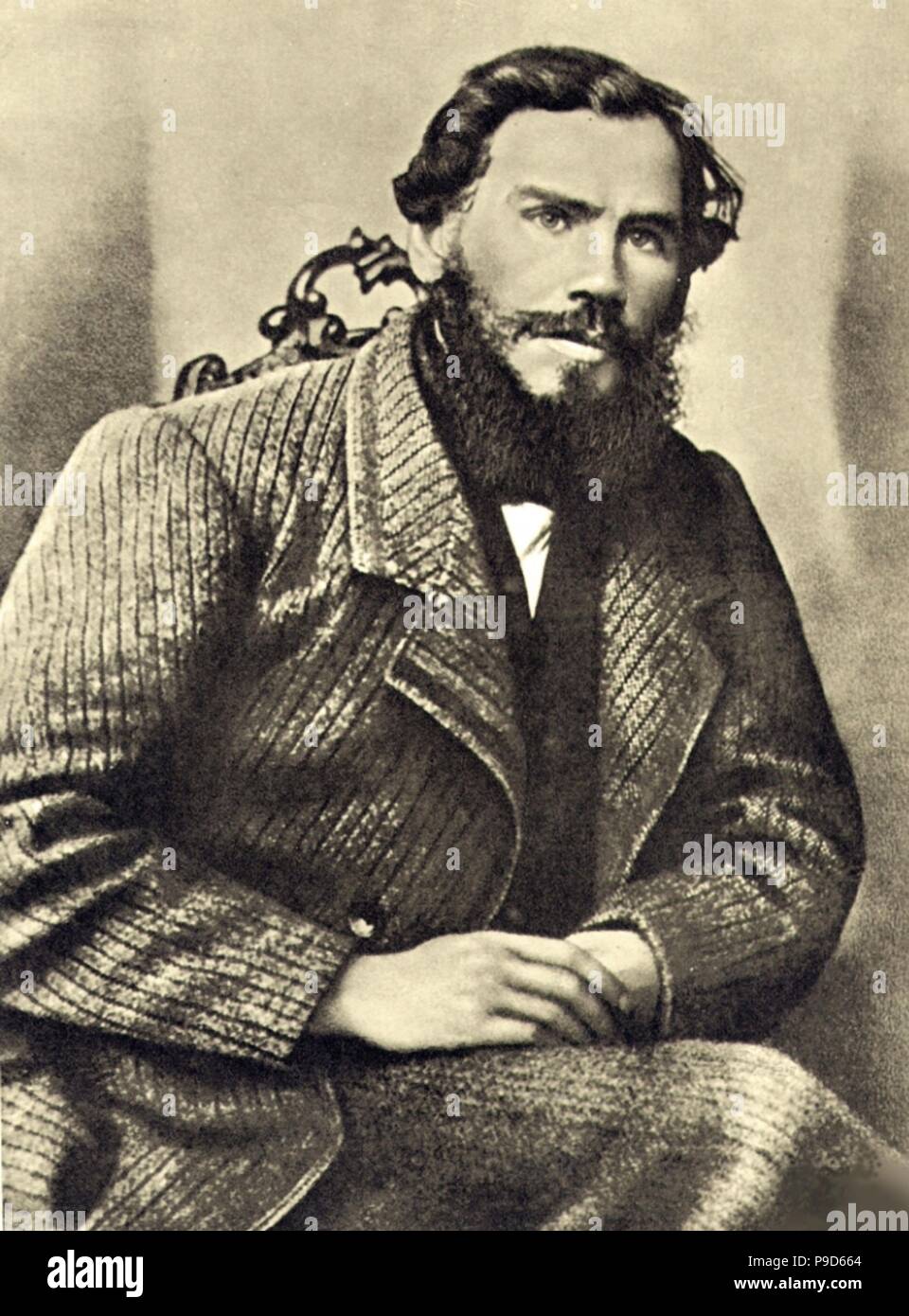 Leo Tolstoy. Yasnaya Polyana, 1862 (Autoritratto). Museo: il Museo di Stato di Leone Tolstoi, Mosca. Foto Stock