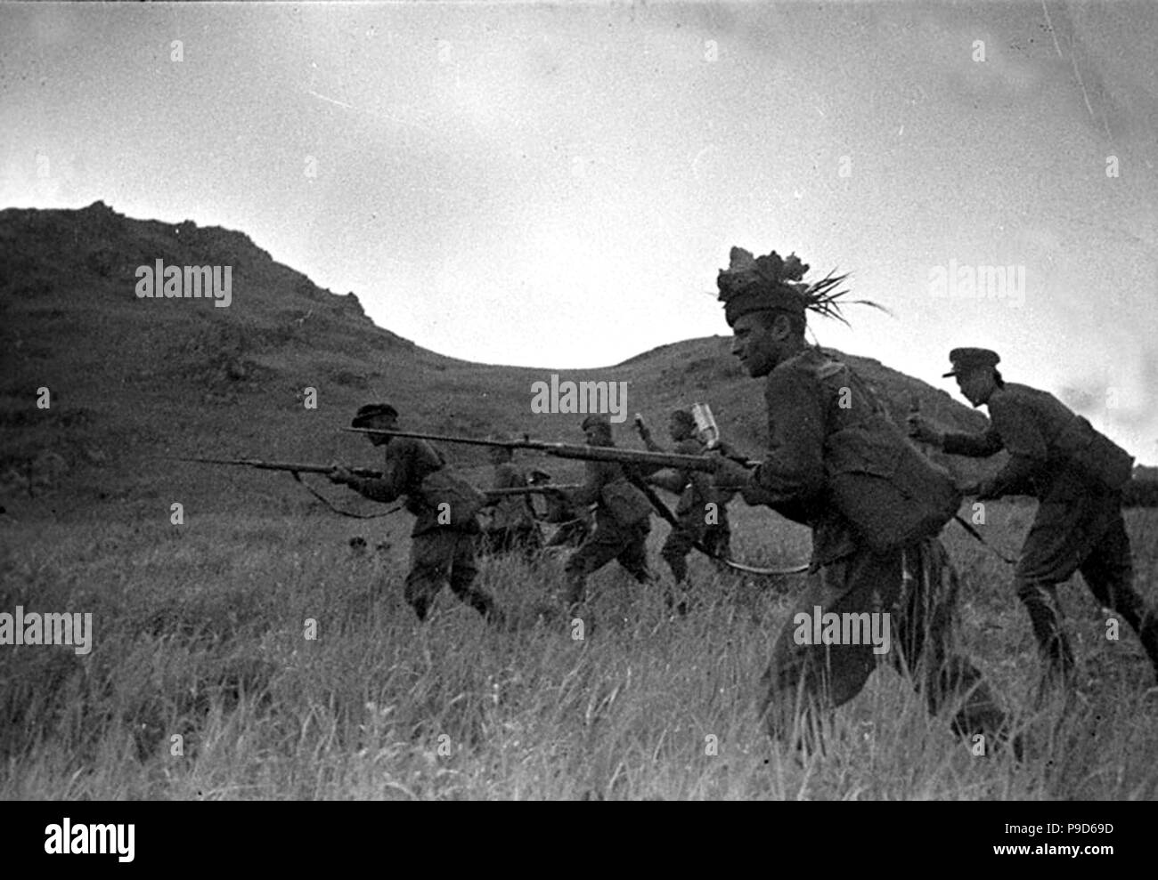 Esercito Rosso attacco. La battaglia del Lago Khasan. Museo: Stato russo, film e foto di archivio, Krasnogorsk. Foto Stock