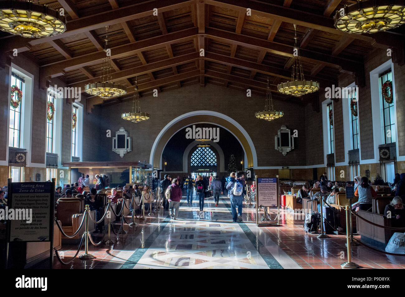 Los Angeles, Stati Uniti d'America - 2 Gennaio: Union Station nel centro cittadino di Los Angeles, CA il 2 gennaio 2015. Foto Stock