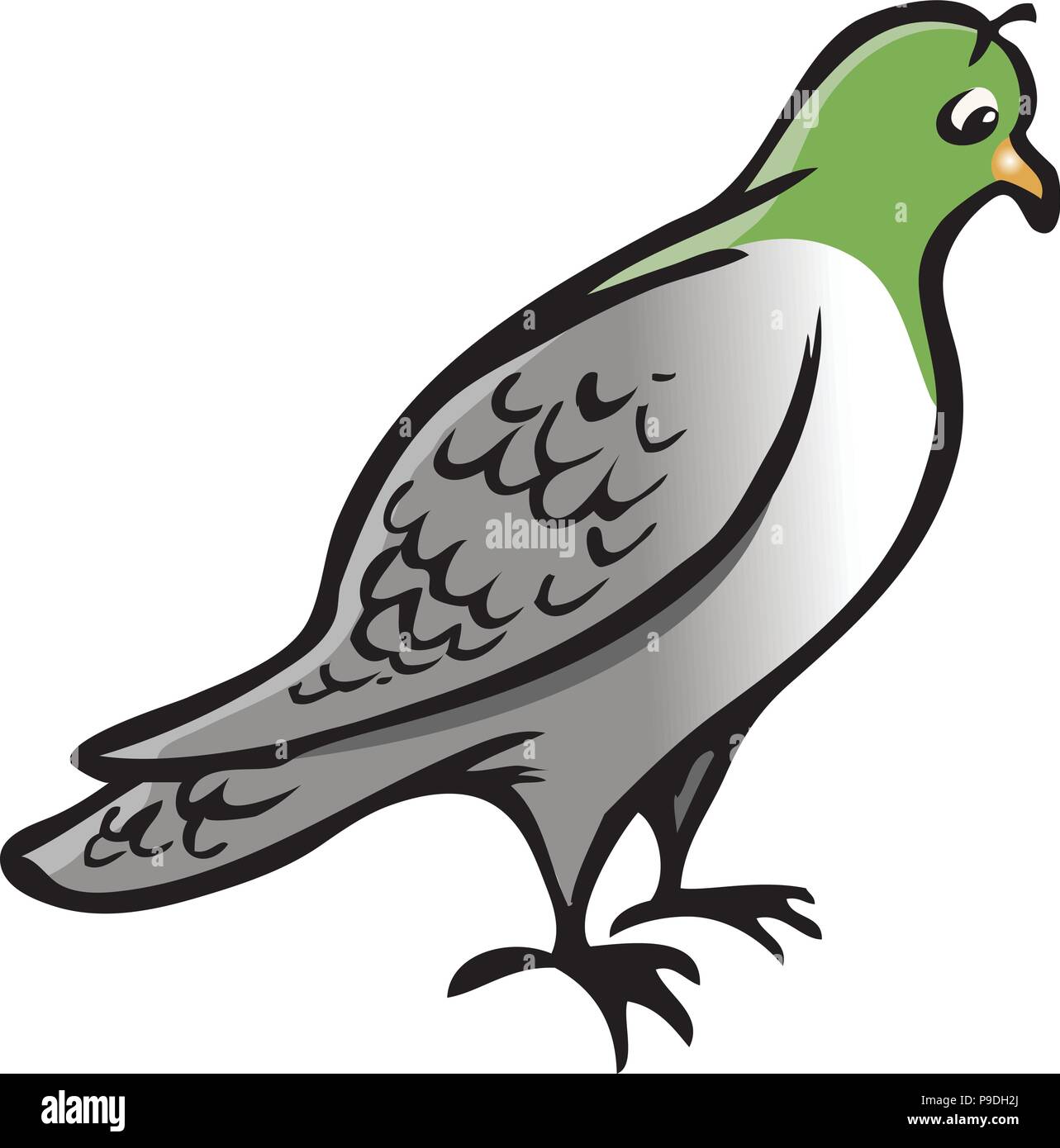 Fumetto illustrazione vettoriale di un piccione Illustrazione Vettoriale
