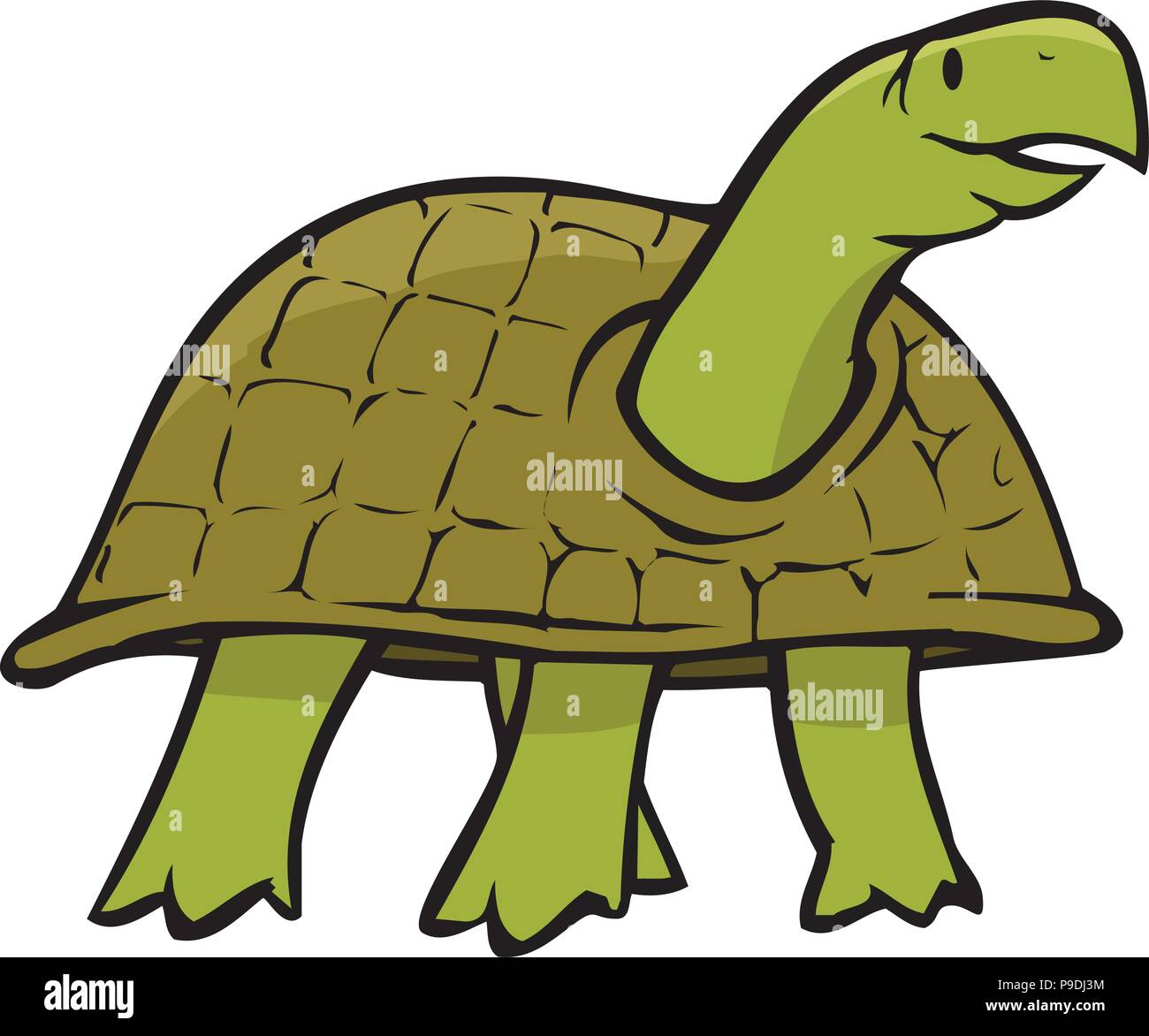 Fumetto illustrazione vettoriale di una tartaruga Illustrazione Vettoriale