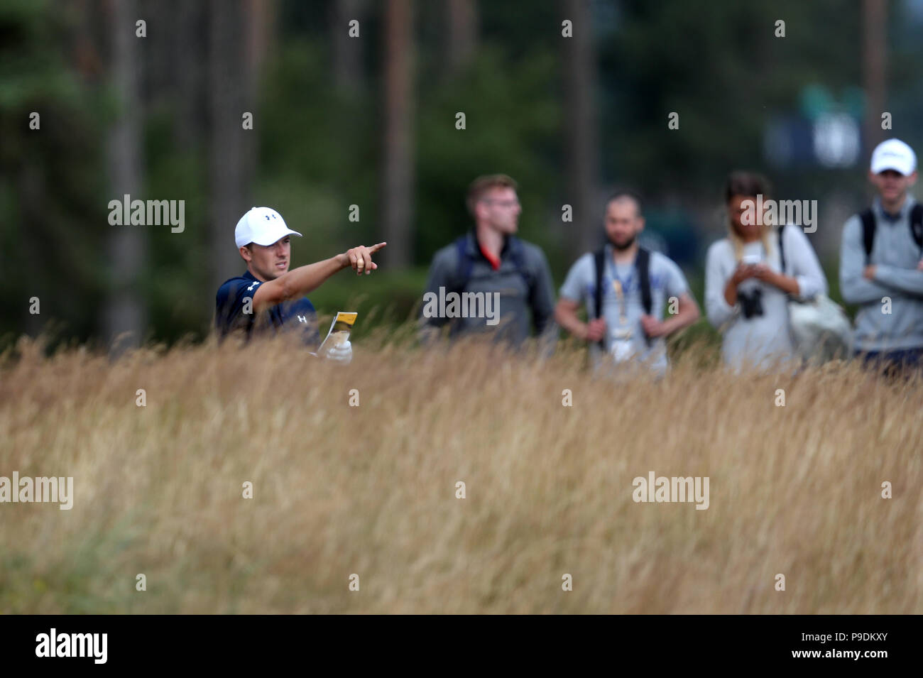 USA la Giordania Spieth durante l'anteprima giorno tre del Campionato Open 2018 a Carnoustie Golf Links, Angus. Foto Stock