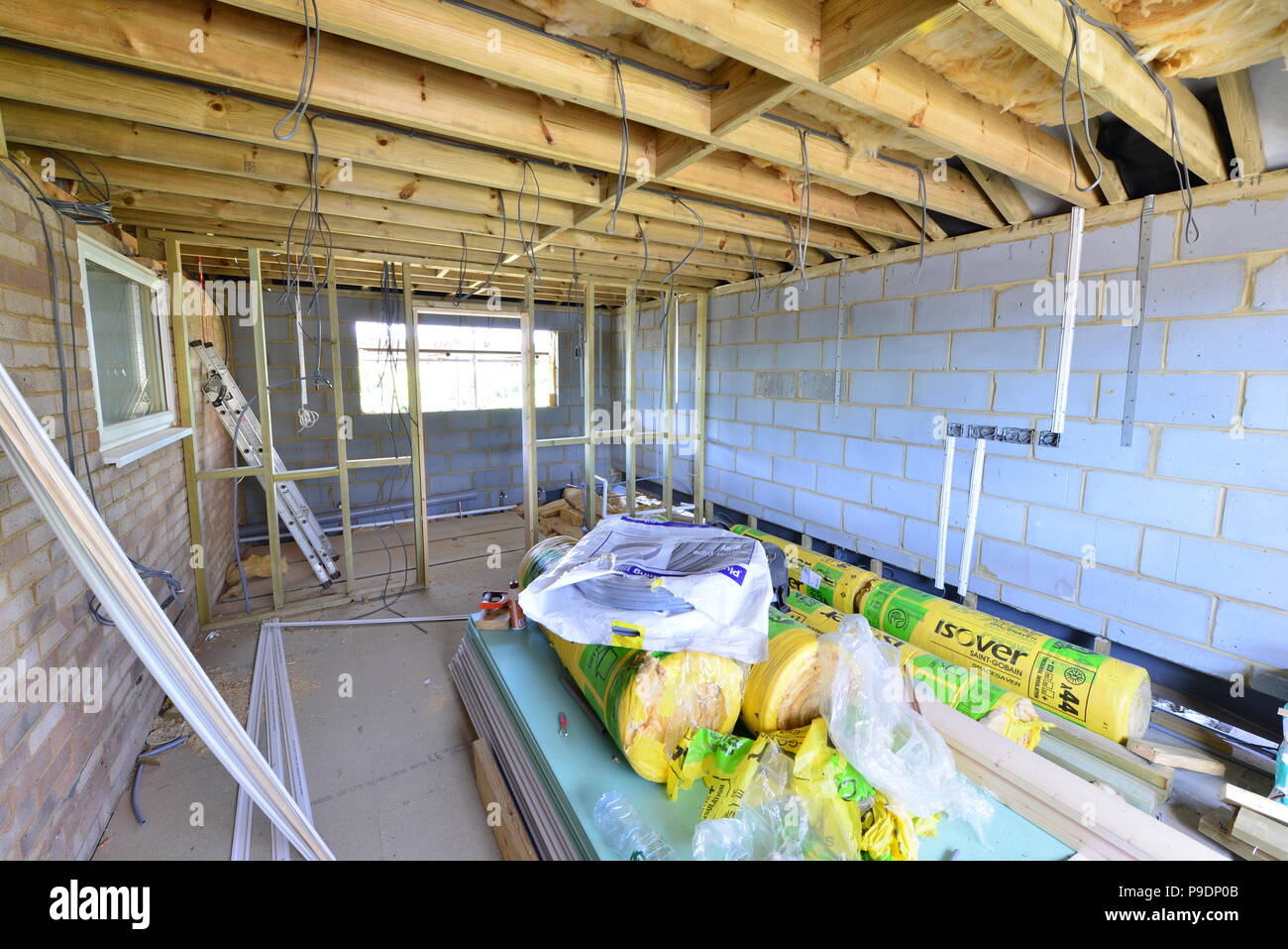 Interno di un edificio di nuova costruzione nel Regno Unito Foto Stock