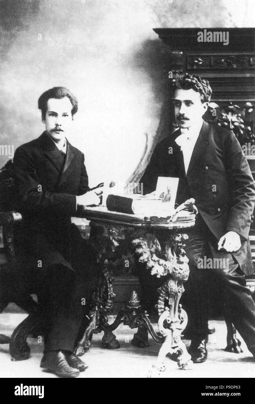 Andrei Bely e Vladimir Serghieievic Soloviev. Museo: Institut della letteratura russa IRLI (Pushkin-House), San Pietroburgo. Foto Stock