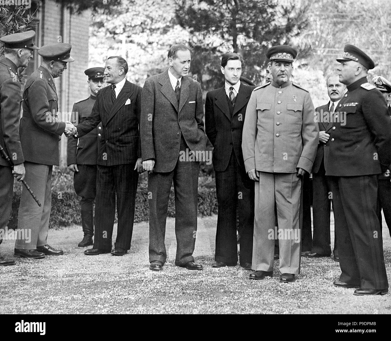 Stalin e Voroshilov è a Tehran Conference 1943. Museo: Museo Statale di Storia politica della Russia, San Pietroburgo. Foto Stock