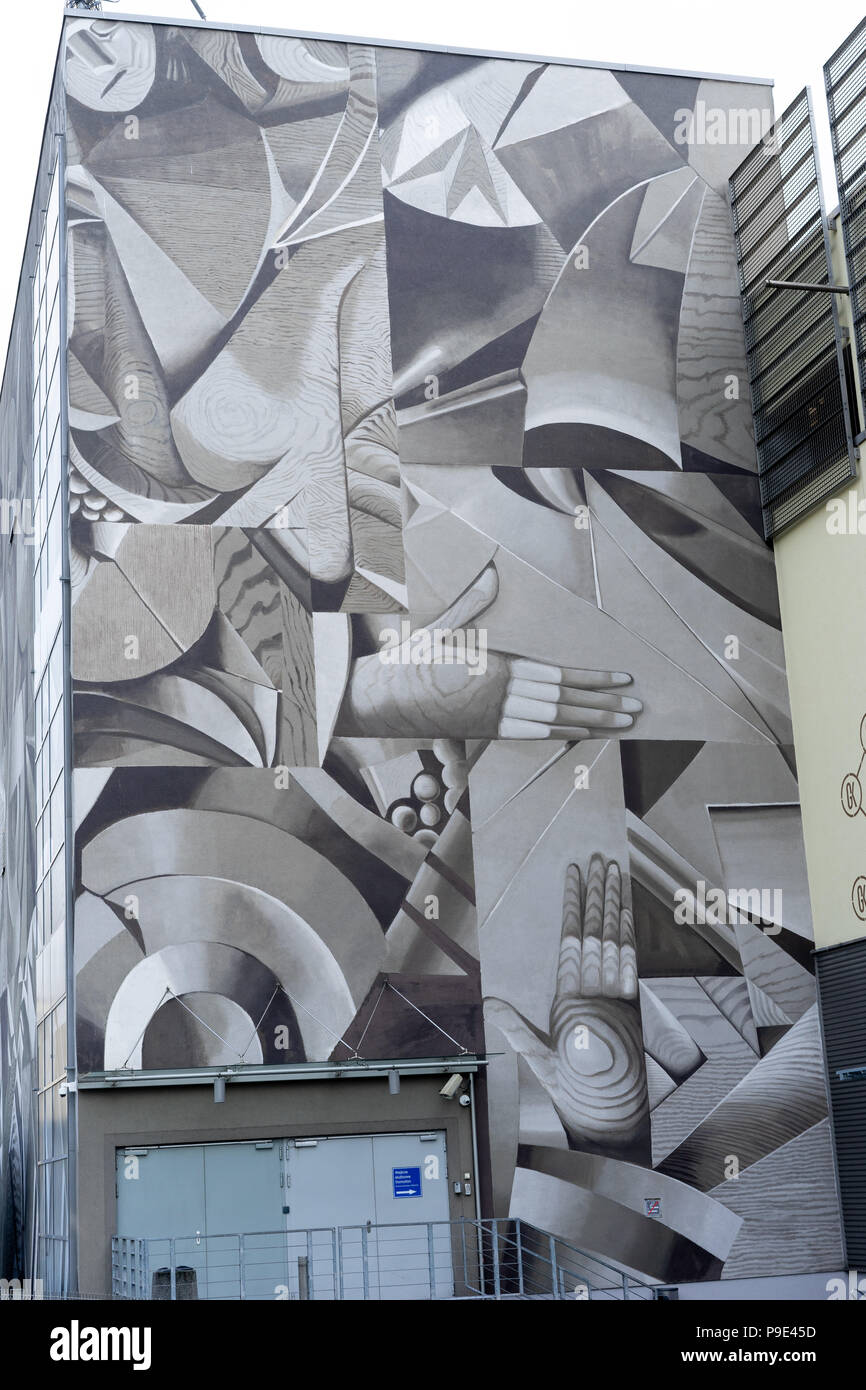 Pittura murale a Cracovia Centro, Cracovia,Polonia,l'Europa. Foto Stock