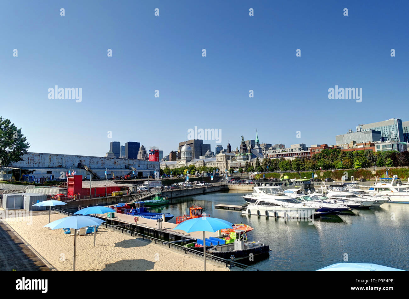 Montreal e il fiume Saint Laurent, Quebec, Canada Foto Stock