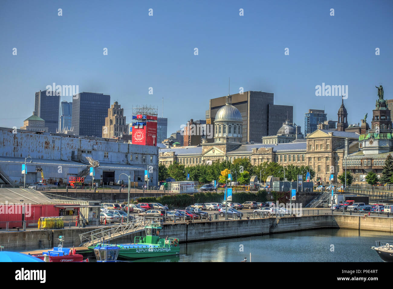 Montreal e il fiume Saint Laurent, Quebec, Canada Foto Stock