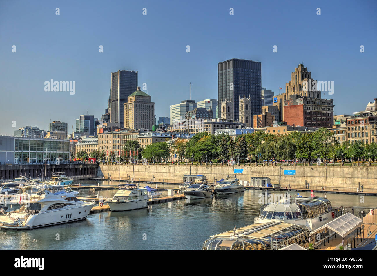 Montreal e il fiume Saint Laurent, Quebec, Canada Foto Stock