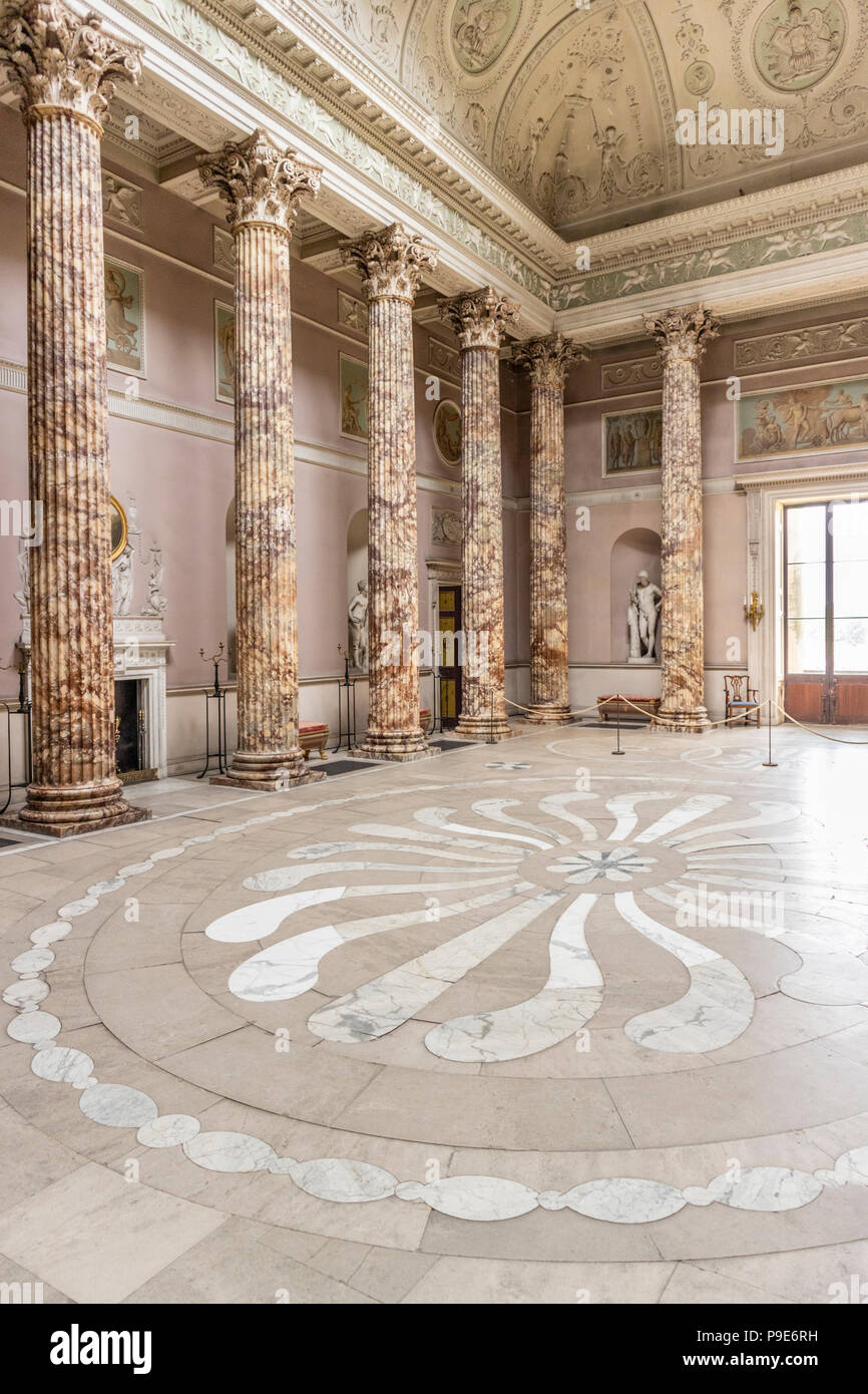 La Sala di marmo a Kedleston Hall, DERBYSHIRE REGNO UNITO Foto Stock