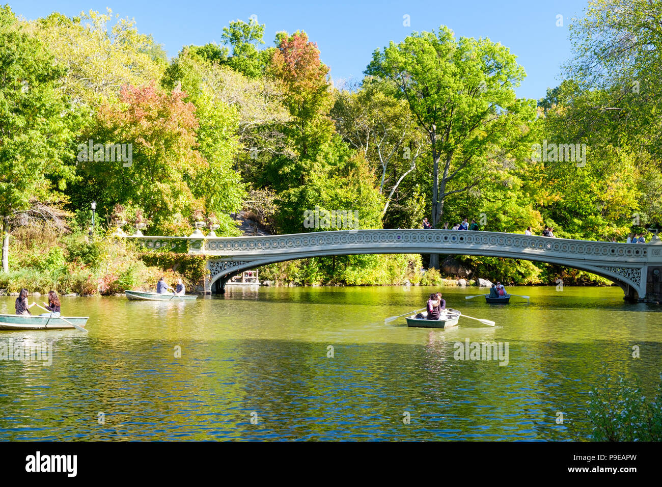 Bow Bridge Central Park New York USA Foto Stock