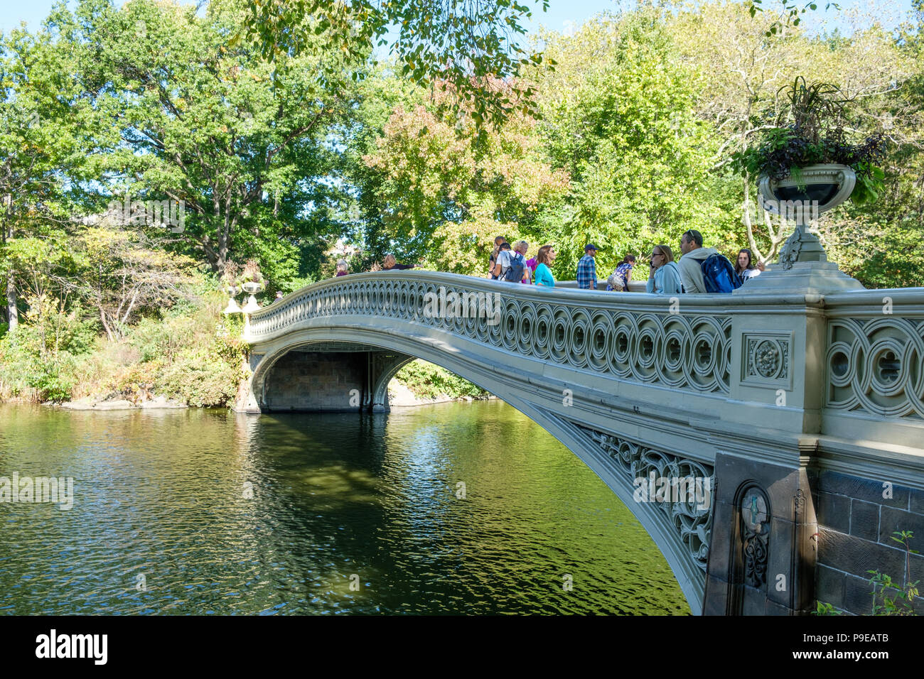 Bow Bridge Central Park New York USA Foto Stock