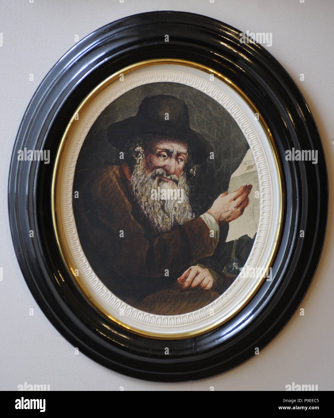 Alexasander Slendzinski (1804-1878). Pittore lituano. Rabbi leggendo la lettera. Vilnius Picture Gallery. Vilnius. La Lituania. Foto Stock