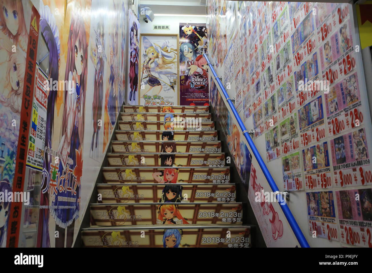 Tokyo, Giappone; 18 Gennaio 2018:il comic book store in Akihabara, Tokyo. fumetto giapponese in Giappone in modo fumetti manga di chiamata, uno della cultura giapponese Foto Stock