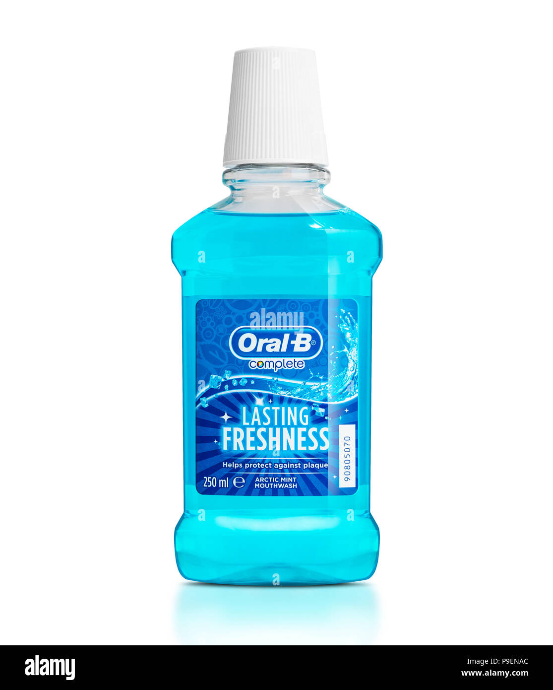 Oral B collutorio è privo di alcol e deterge la cavità orale Foto Stock