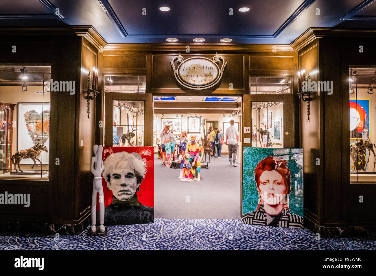 Galleria d'arte all'interno di hotel chateau frontenac Quebec City in Canada Foto Stock