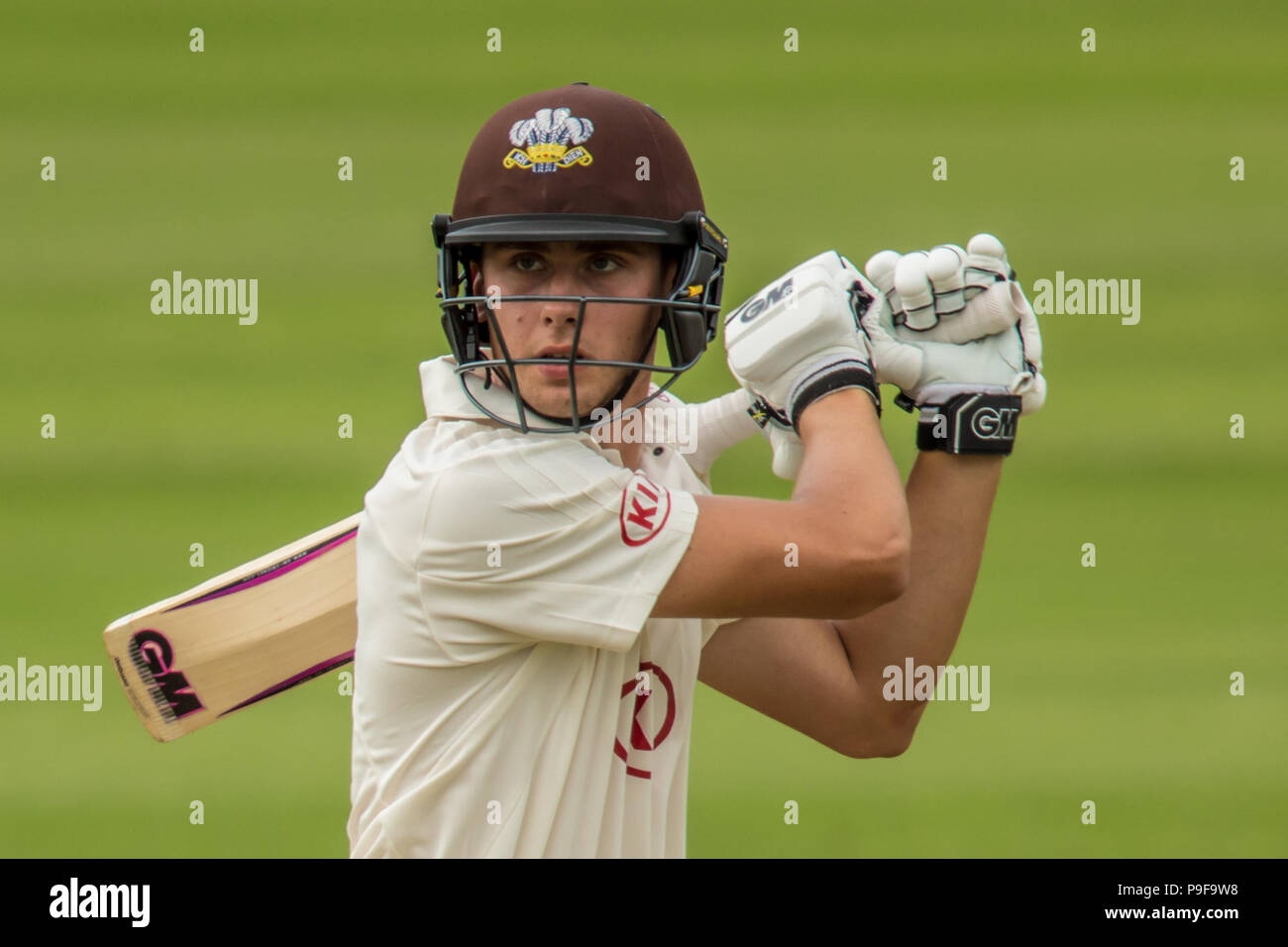 Londra, UK. 18 Luglio, 2018. Martinetti verrà battuta per Surrey contro West Indies "A" lato touring al ovale. David Rowe/Alamy Live News Foto Stock