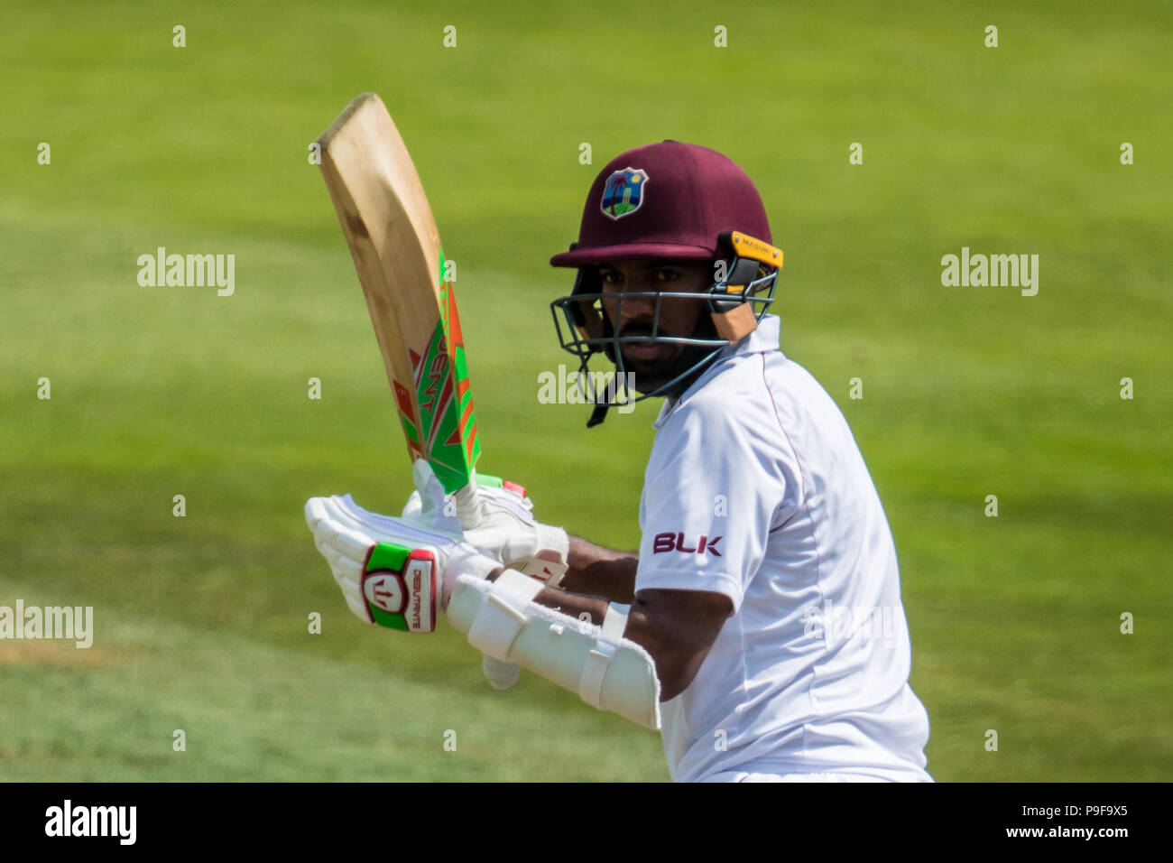 Londra, UK. 18 Luglio, 2018. Sunil Ambris batting per West Indies "A" touring lato contro Surrey al ovale. David Rowe/Alamy Live News Foto Stock