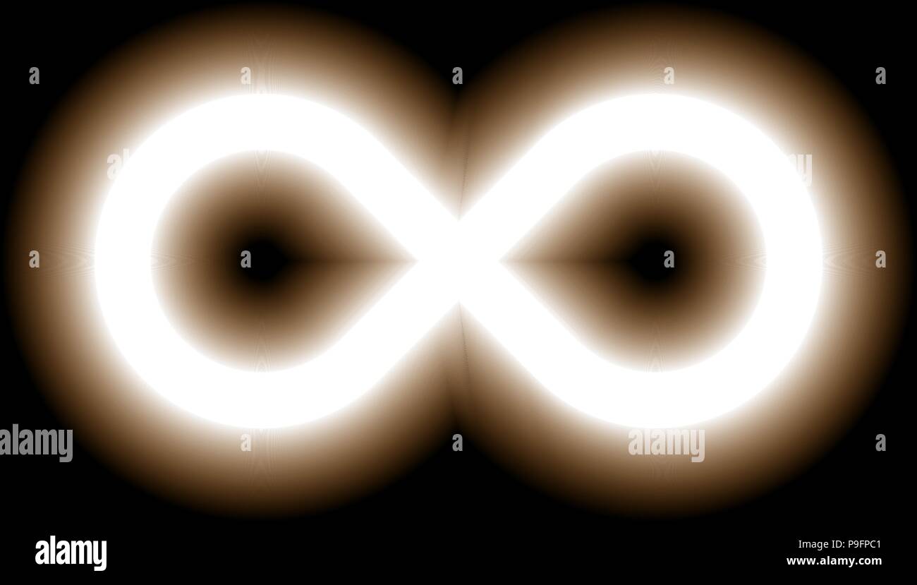 Simbolo di infinito la luce bianca - colore tinta glow con trasparenza eps 10 - isolato - illustrazione vettoriale Illustrazione Vettoriale