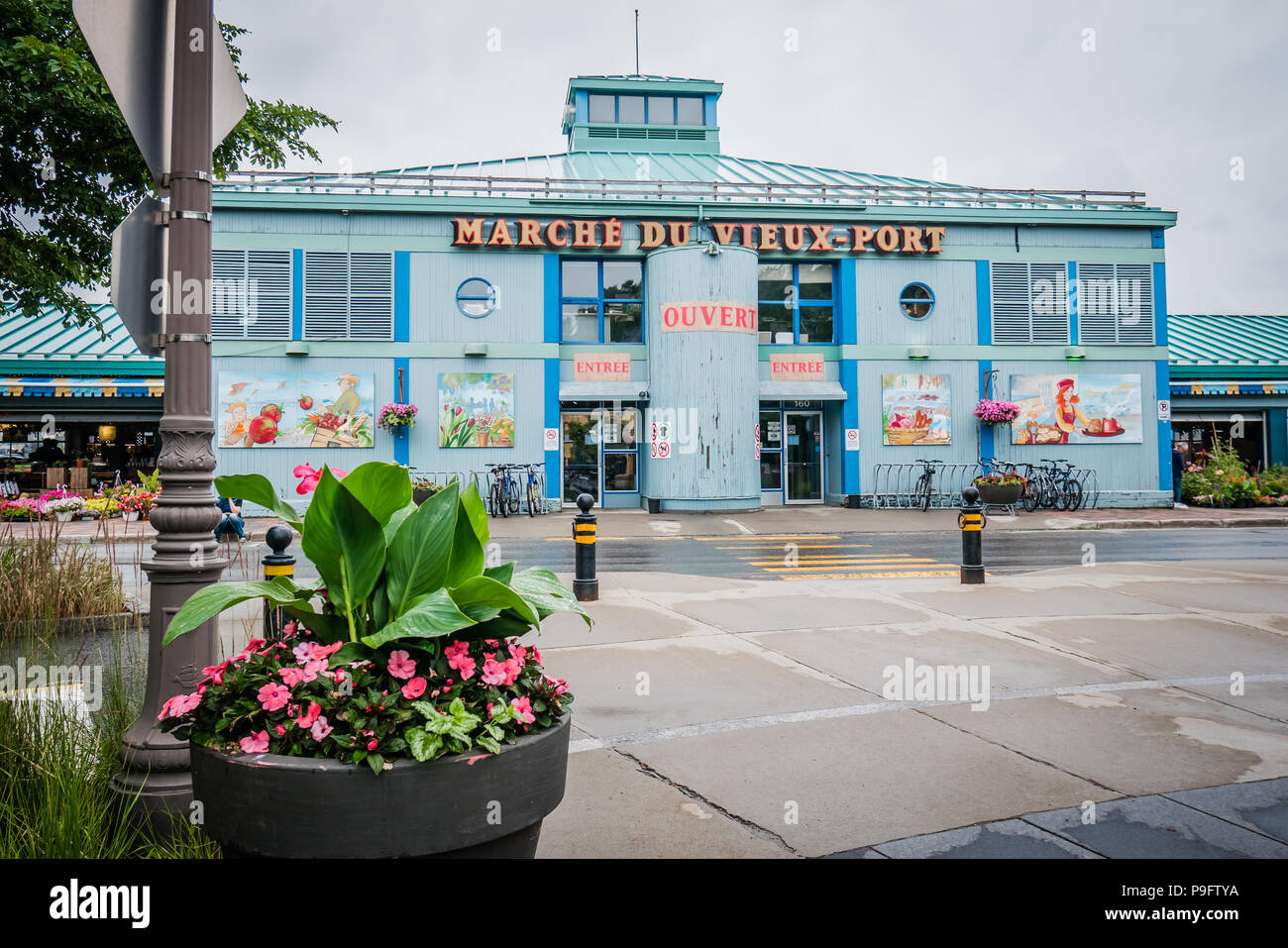 Gli agricoltori locali del mercato della città di Québec in Canada Foto Stock