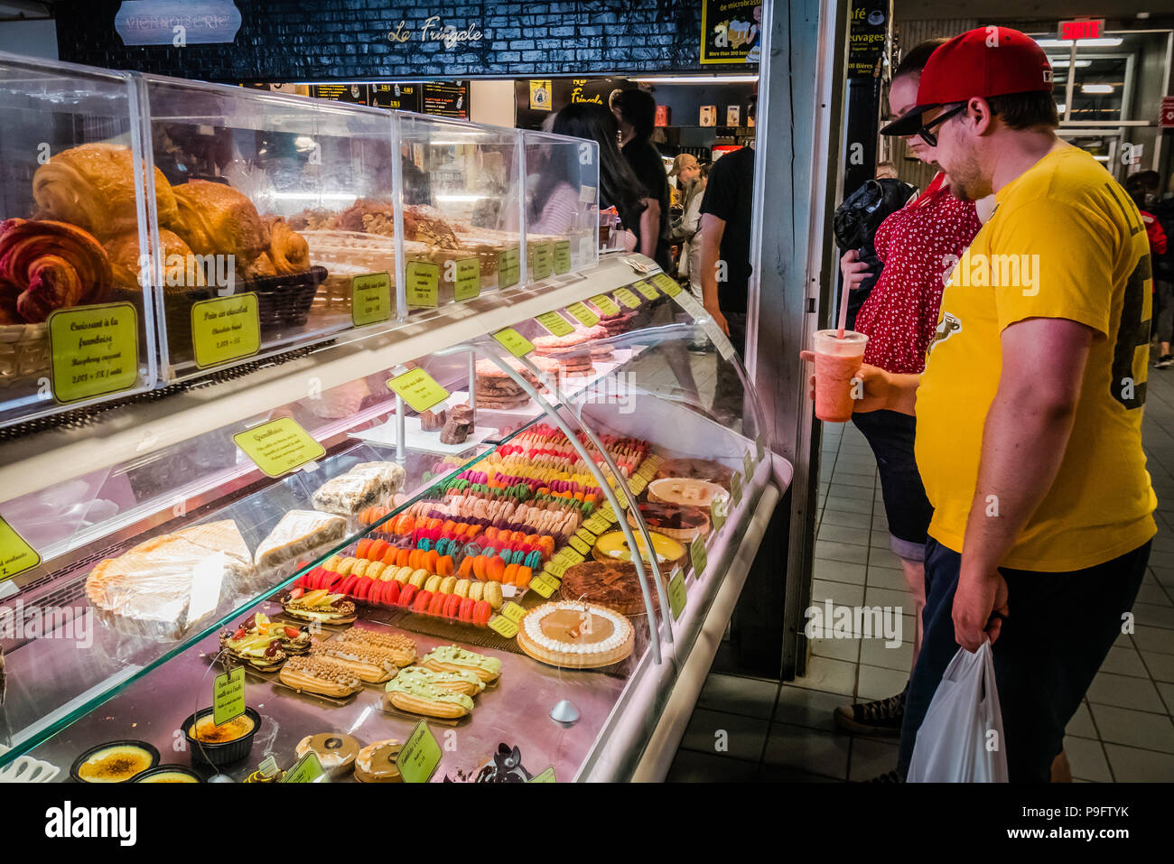 Gli agricoltori locali del mercato della città di Québec in Canada Foto Stock