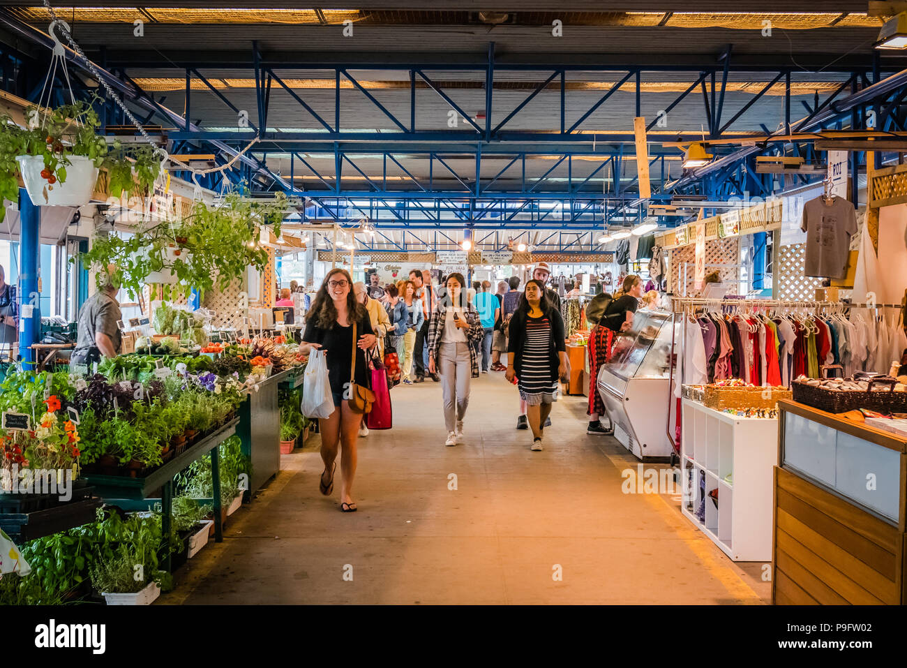 Gli agricoltori locali del mercato della città di Québec in Canada Foto Stock