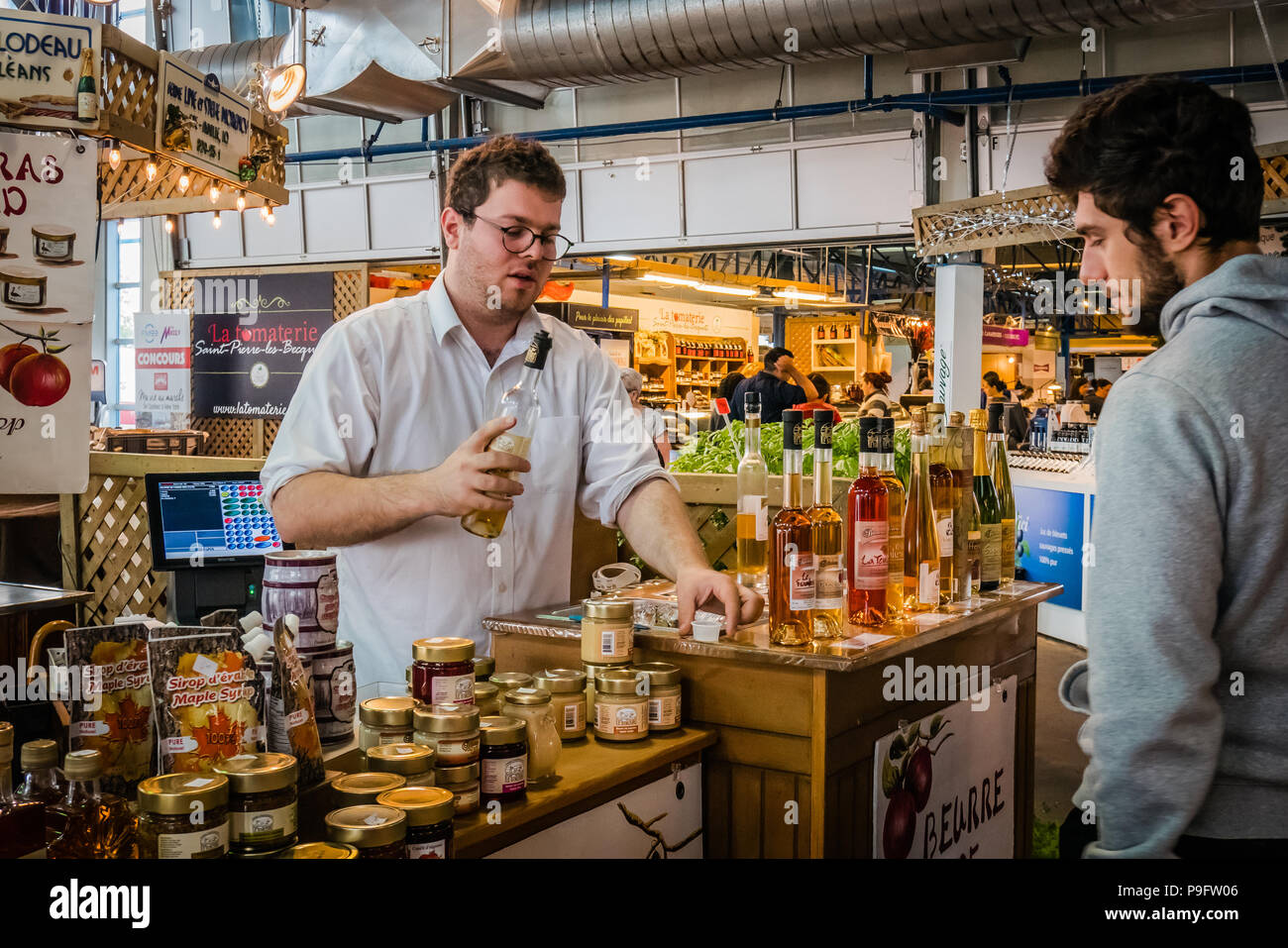 Gli agricoltori locali del mercato della città di Québec in Canada Foto Stock