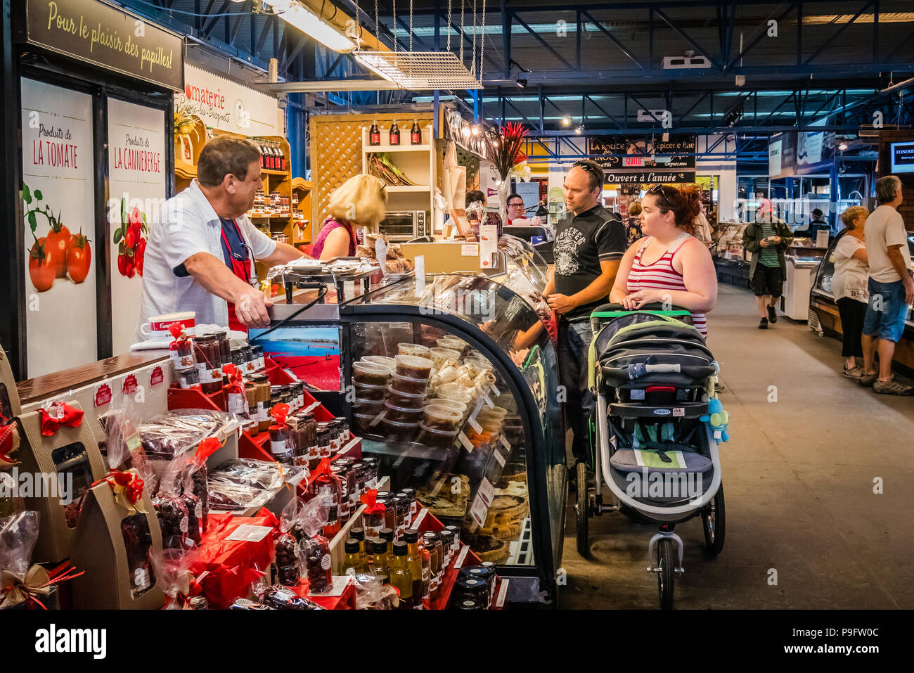 Gli agricoltori locali del mercato della città di Québec in Canada Foto Stock