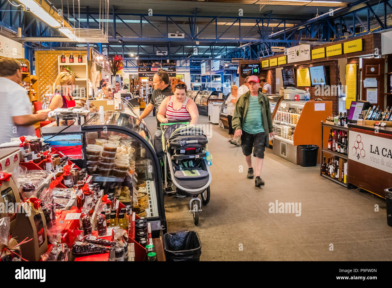 Gli agricoltori locali del mercato della città di Québec in Canada Foto Stock